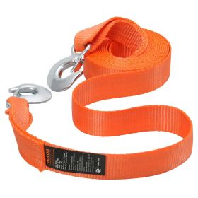 VEVOR ATV Tow Strap with Hooks, 2-inch x 20-foot, 17000 lbs Capacity, Durable Recovery Rope with Security Hooks for Trucks and Vehicles