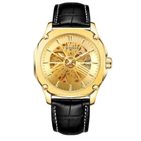 Waterproof Hollowed Out Automatic Mechanical Watch (Color: Gold)