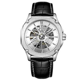 Waterproof Hollowed Out Automatic Mechanical Watch (Color: White)
