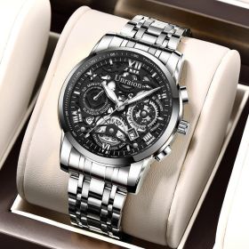 Luminous Non-mechanical Quartz Men's Watch (style: Silver steel strip1)