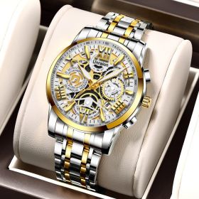 Luminous Non-mechanical Quartz Men's Watch (style: Gold steel strip2)