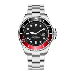 Stainless Steel Band Men's Mechanical Watch (Color: Silver Shell Colorful black)