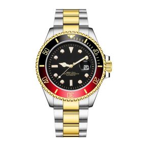 Stainless Steel Band Men's Mechanical Watch (Color: Gradual Gold Colorful Black)