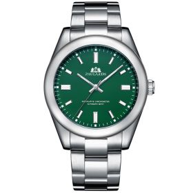 Automatic Mechanical Luminous Steel Band Watch (Color: Green)