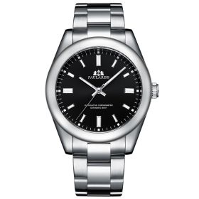 Automatic Mechanical Luminous Steel Band Watch (Color: Black)