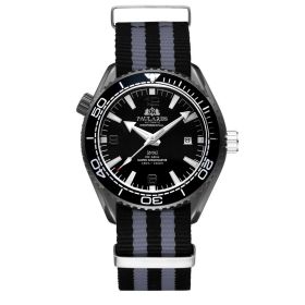 Automatic Mechanical Luminous Classic Canvas Belt Men's Watch (Color: Black shell, style: Black characters and black fac)
