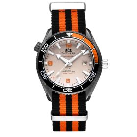 Automatic Mechanical Luminous Classic Canvas Belt Men's Watch (Color: Black shell, style: Orange grey surface)