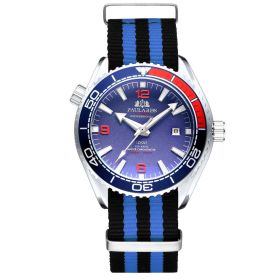 Automatic Mechanical Luminous Classic Canvas Belt Men's Watch (Color: White husk, style: Red letter blue face)