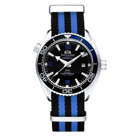 Automatic Mechanical Luminous Classic Canvas Belt Men's Watch (Color: White husk, style: Blue character black face)