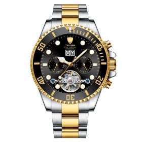 Men's Tourbillon Water Ghost Watch Mechanical Watch (Color: Golden black)